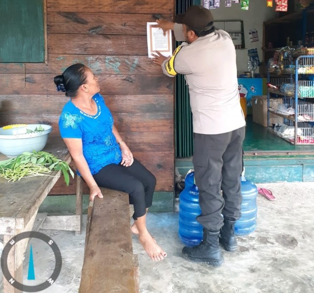 Babinkamtibmas Polsek Pulau Burung Beraksi Maraton,Sebar Maklumat Kapolda Riau dan Tegaskan Larangan Bakar Lahan
