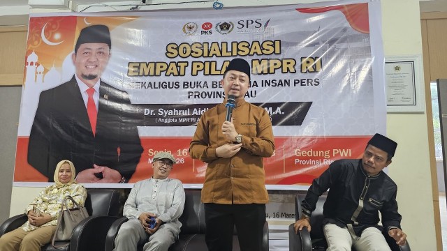 Syahrul Aidi Sosialisasikan Empat Pilar di PWI Riau, Soroti Perlu Reinterpretasi Makna Fakir dan Miskin
