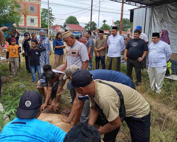 Idul Adha 1446 H, Bersama Bupati dan DPRD Melihat Kegiatan JMSI Inhu Sembelih Hewan Kurban