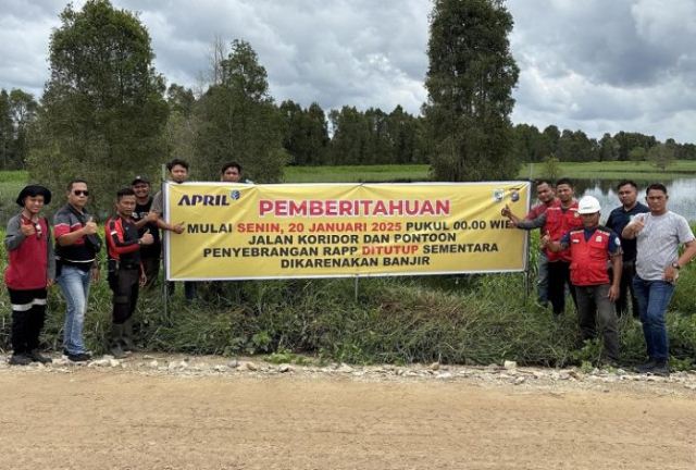 Level Air Sungai Kampar Meningkat, Jalan Koridor RAPP Ditutup Sementara