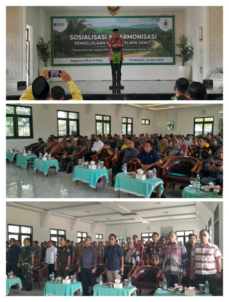 Sosialisasi dan Harmonisasi Pengelolaan Kebun Kelapa Sawit di Inhil, Dirangkai Penyerahan dari Satgas PKH