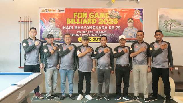 Semarak Bayangkara ke 79 Kapolres Kep Meranti Membuka Turnamen Billiard