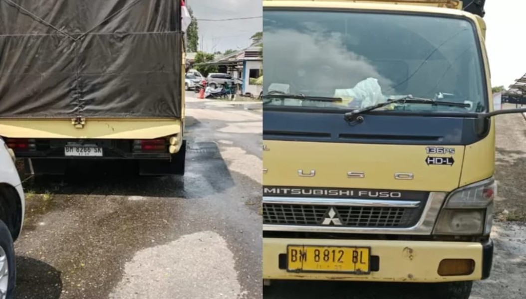 Polres Pelalawan Amankan Dua Truk Diduga Angkut BBM Ilegal.