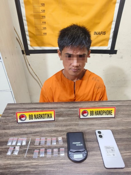 Polres Inhil Ungkap Kasus Narkotika, Seorang Pengedar Shabu Diamankan di Enok