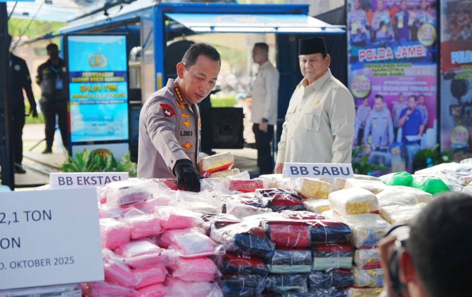 Presiden Pimpin Pemusnahan 214,84 Ton Narkoba oleh Polri, Kapolri: Tindak Lanjut Asta Cita