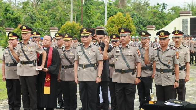 AKBP Aldi Pimpin Sertijab 11 Pejabat Polres Meranti