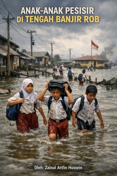 Di Tengah Banjir Rob, Anak-anak Pesisir Tetap Melangkah
