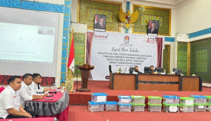 Hasil Rapat Pleno Pilkada Pelalawan 2024, Zukri-Tamrin 101.076 Suara, Nasarudin-Abu Bakar 61.126 Suara