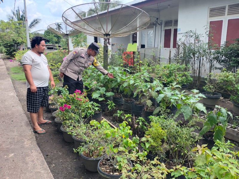 Aiptu Hendrick Dampingi Warga Lintas Utara, Polsek Keritang Gerakkan Pekarangan Produktif