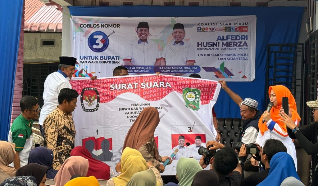 Paslon Alfedri-Husni Ajak Warga Siak Mantapkan Pilihan, Dibuka, Dilihat, Coblos Nomor 3