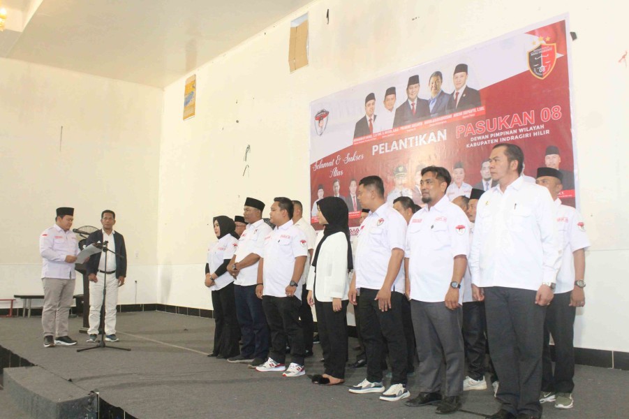 Pelantikan DPW Pasukan 08 Indragiri Hilir, Komitmen Mengawal Program Presiden Prabowo