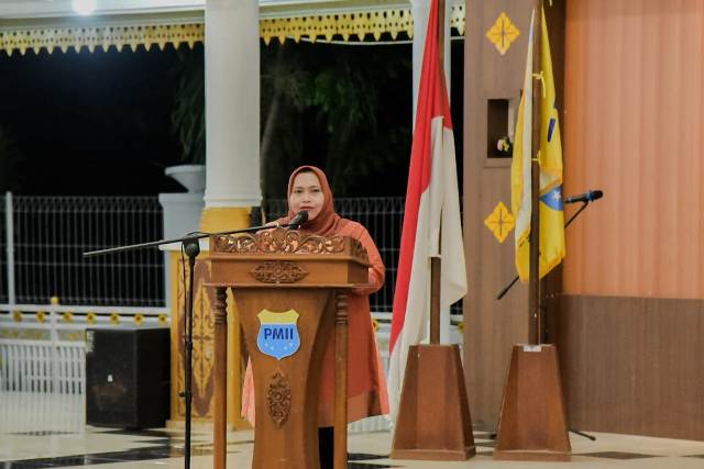Pelantikan PC PMII Bengkalis, Kasmarni Tekankan Nilai Kebangsaan