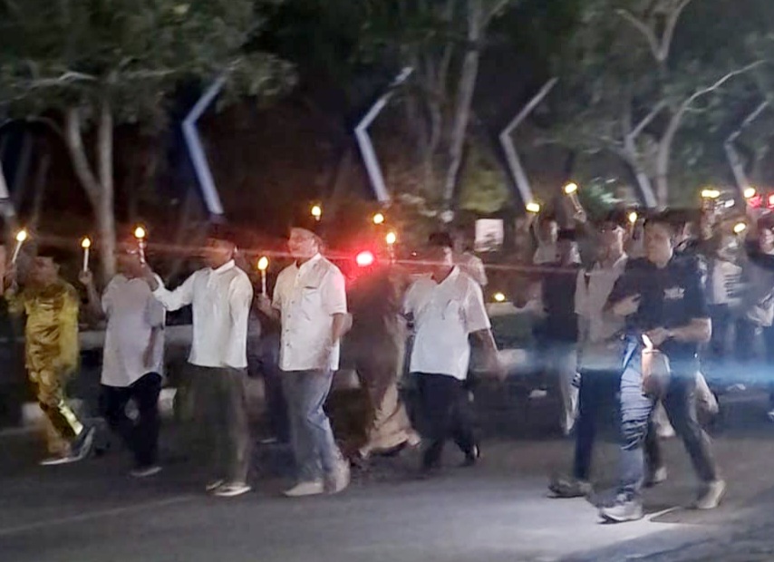 Matangkan Persiapan, Bupati Zukri dan Wabup Husni Tamrin Pimpin Gladi Bersih Pawai Obor Sambut Tahun Baru Islam
