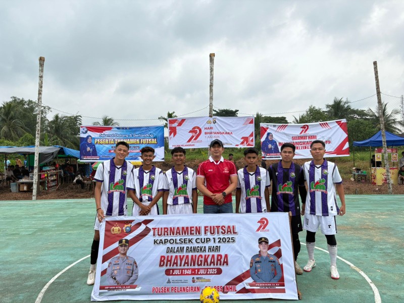 Turnamen Futsal Kapolsek Pelangiran Cup 2025 Resmi Dibuka, 32 Tim Adu Gengsi Meriahkan HUT Bhayangkara ke-79