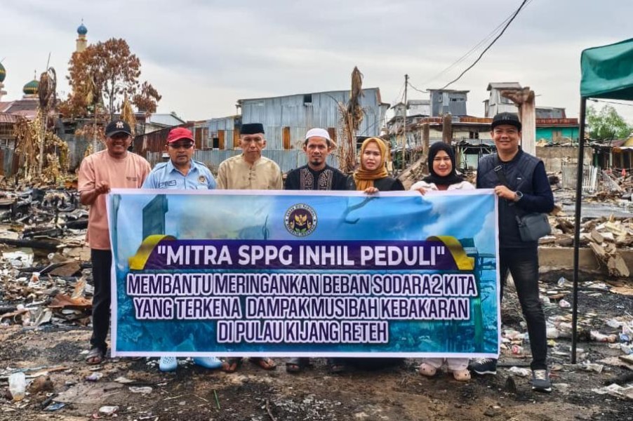 Mitra SPPG BGN se Inhil Berikan Bantuan Untuk Korban Kebakaran di Pulau Kijang