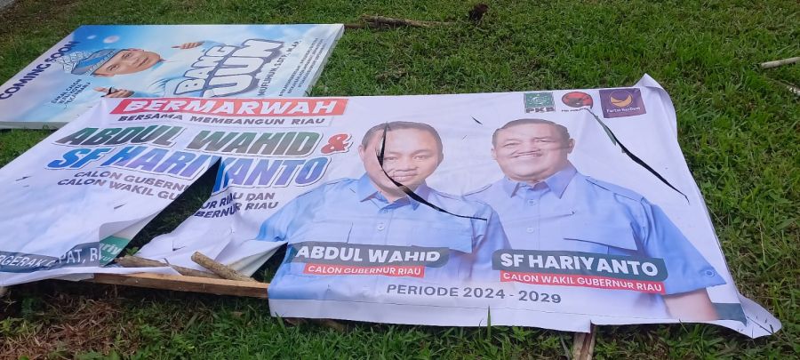 Divisi Hukum Bermarwah Kutuk Perusakan Baliho Abdul Wahid-SF Hariyanto