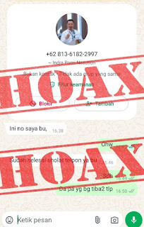 Waspadai Akun WhatsApp dan Facebook Mengatasnamkan Sekdako Pekanbaru