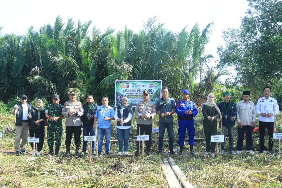 Green Policing di Hari Bhayangkara Ke-80, Polres Inhil Hijau kan Pesisir dan Sentuh Hati Warga