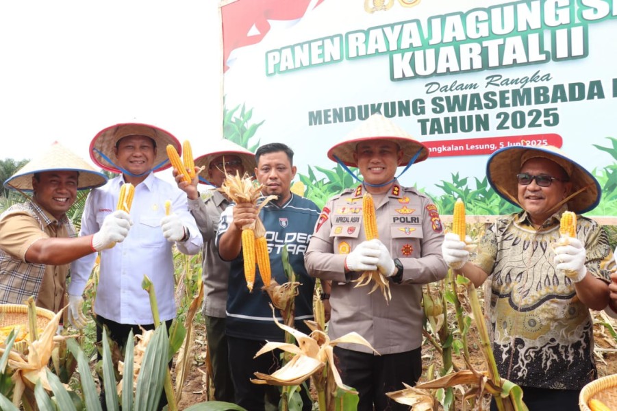 Dukung Swasembada Pangan, Kapolres Pelalawan Apresiasi PT Musim Mas saat Panen Raya Jagung Serentak