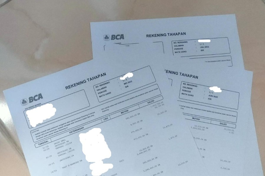 Contoh Rekening Koran BCA, Syarat, Biaya, dan Cara Printnya