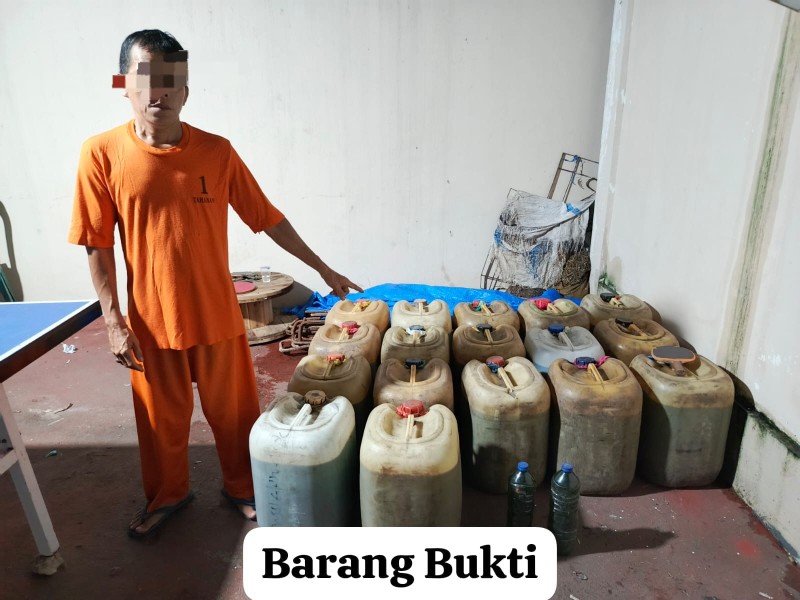 Polres Inhil Amankan Pelaku Penimbun BBM Jenis Pertalite