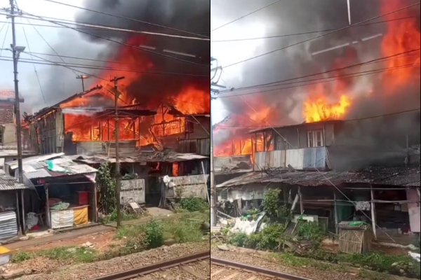 Kebakaran di Jakarta Pusat Hancurkan 15 Rumah, Tiga Orang Terluka dan Sesak Napas