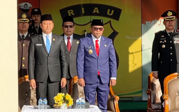 Khidmat dan Sinergis, Bupati Pelalawan Hadiri Peringatan Hari Bhayangkara ke-80