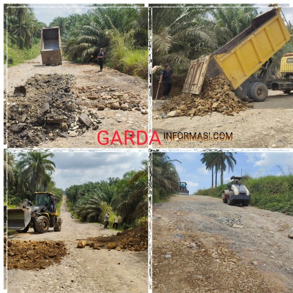 DENGAN MENTAATI PERATURAN PEMERINTAH PERUSAHAAN PKS  PT K.A.N ADAKAN KEGIATAN PERWATAN JALAN