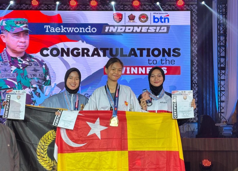 Dua Polwan Polda Riau Meraih Medali di Kejuaraan Taekwondo Internasional