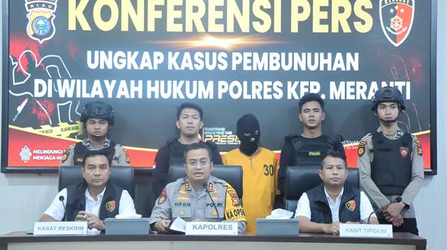Polres Meranti Gelar Pers Release Ungkap Kasus Pembunuhan di Desa Renak Dungun