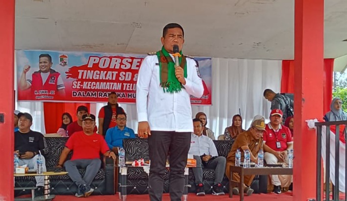 Buka Porseni SD Kecamatan Teluk Meranti, Bupati Zukri Imbau Orangtua Dukung Potensi Anak