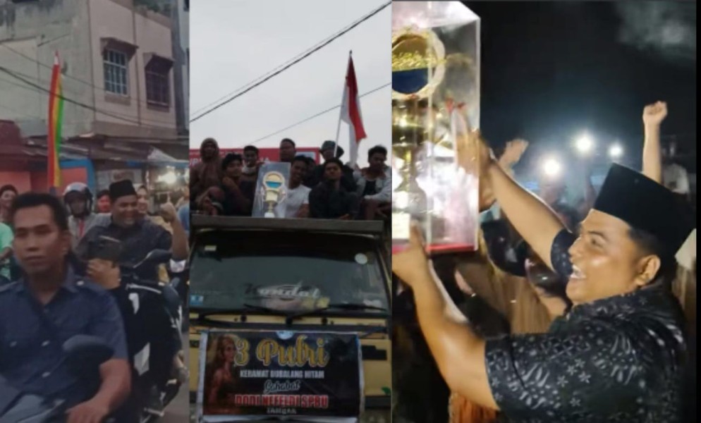 Piala 3 Putri Keramat Dubalang Hitam Sahabat Dodi SPBU Diarak Ribuan Warga Inhu