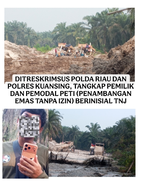 Diduga 4 Rakit PETI Beroperasi di Sungai Bawang F5 Kuansing, Laporan 110 Diteruskan ke Polsek Singingi”