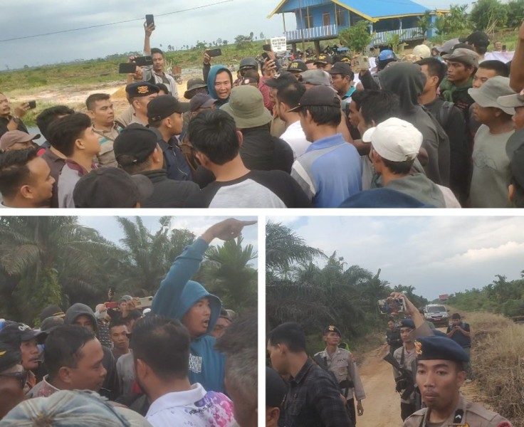 Viral! Petani dan Polisi di Inhu Terlibat Adu Mulut dan Saling Dorong, Berebut Lahan