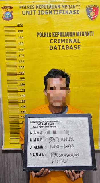 Polres Meranti Amankan Terduga Pelaku Ilegal Logging di Sungai Pertas, Sita 8 Ton Kayu Olahan