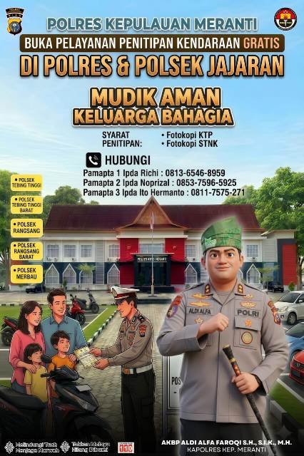 Mudik Aman, Keluarga Bahagia: Polres Meranti Buka Layanan Penitipan Kendaraan Gratis