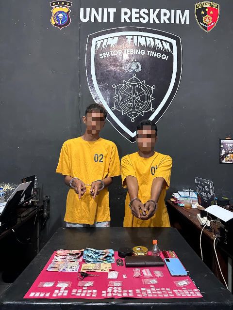 Polsek Tebing Tinggi Ringkus Pengedar dan Kurir Sabu, Puluhan Paket Diamankan