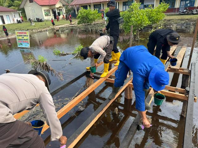 Hari Ketiga Polres Meranti Gaspol Progres Jembatan Merah Putih Presisi