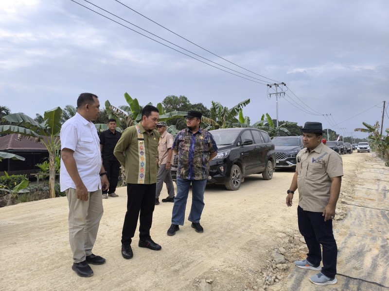 PJ Bupati Inhil Erisman Yahya Tinjau Progres Pembangunan Jalan Pekan Tua-Pengalihan