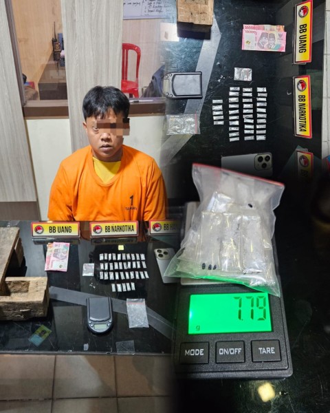 Satresnarkoba Polres Inhil Tangkap Pengedar Sabu di Tembilahan, 7,79 Gram Disita