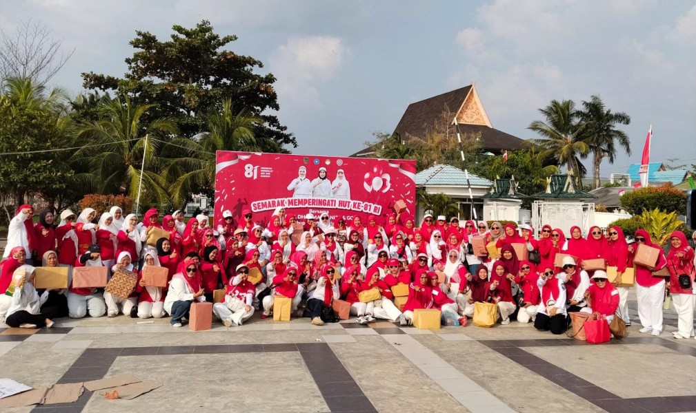 DWP Dinas PMD Inhil Raih Juara 1  Lomba Estafet Lagu Meriahkan HUT RI ke-81