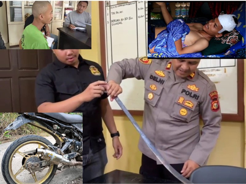 Seorang pria bacok tetangga tersinggung kenalpot brong