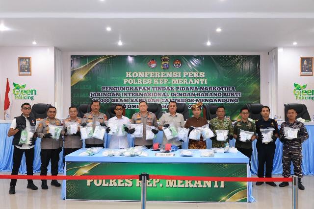 Wakapolda Riau Ungkap Jaringan Internasional di Polres Meranti Narkotika Jenis Sabu 27 Kilogram