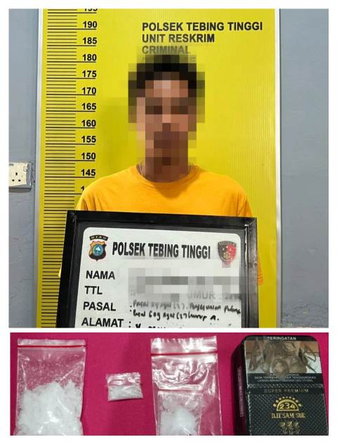 Polsek Tebing Tinggi Beraksi Berhasil Sikat Pengedar Sabu 18,87 Gram