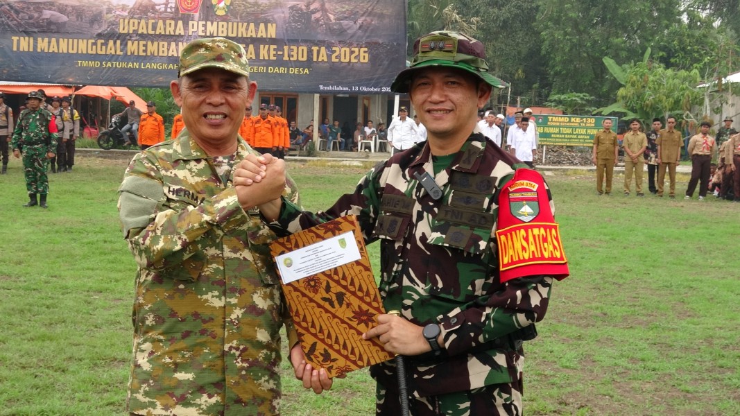Perkuat Pembangunan Desa, Bupati Herman Buka TMMD ke-130 di Keritang