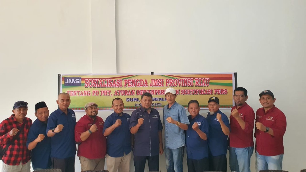 Sambangi Bengkalis, Pengda JMSI Riau Sosialisasikan PD, PRT, Aturan Sertifikasi dan Aturan Dewan Pers
