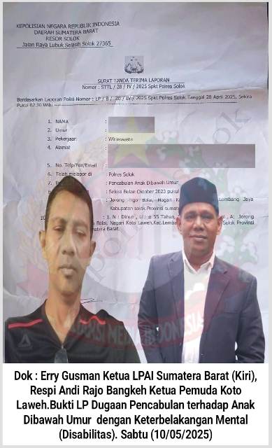 Kasus Dugaan Pencabulan Anak Disabilitas di Solok, LPA Sumbar dan Tokoh Pemuda Desak Polisi Bertindak Tegas